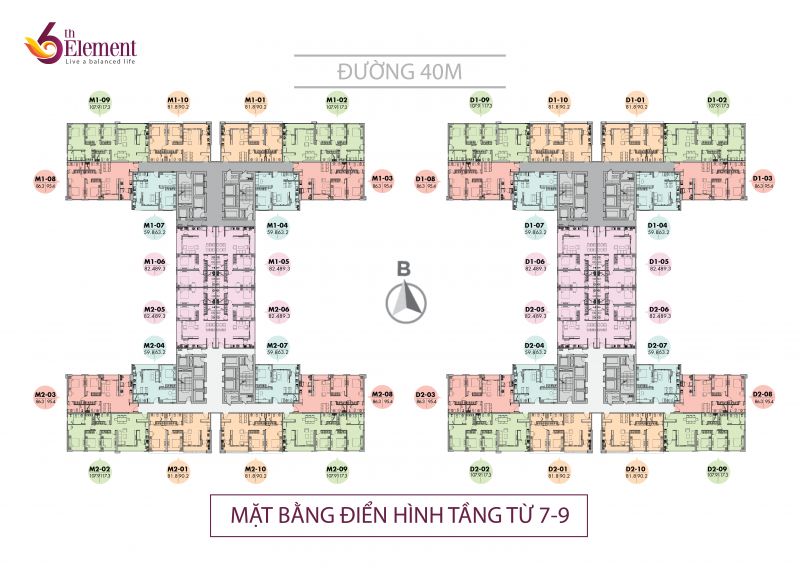 Mặt bằng tổng thể chung cư 6Th Element